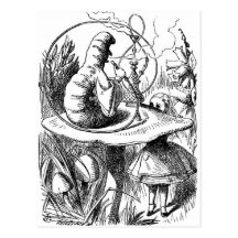 Caterpillar Smoking a Hookah Alice in Wonderland Postcard
