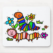 Caterpillars with Flowers Mousepad