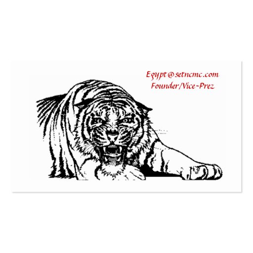 cateyes, Striking Egyptian Tigers, Motorcycle C... Business Cards (back side)