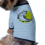 Catfish fish swimming up retro doggie t shirt