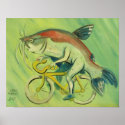 Catfish on a Bicycle Print