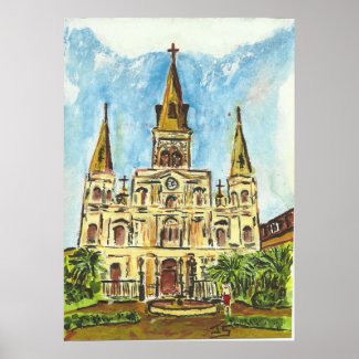 Cathedral, Jackson Square, New Orleans print
