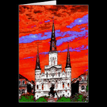 Cathedral, New Orleans, Fauvist Colors cards