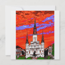 Cathedral, New Orleans, Fauvist Colors invitations