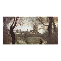 Cathedral Of Mantes By Corot Jean-Baptiste-Camille Picture Card