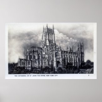 Cathedral of St. John the Divine, NYC Vintage print