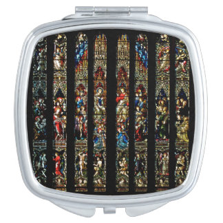 CATHEDRAL STAINED GLASS DESIGN MIRROR FOR MAKEUP