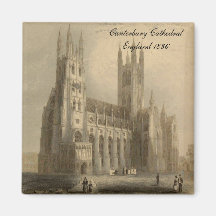 Cathedrals of England Series: Canterbu 1836 Magnet