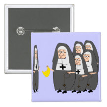 Catholic Nun Humor "Fat Sisters" Pinback Button