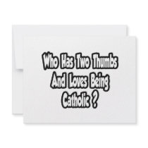 Catholic Pride Joke...Two Thumbs Personalized Announcements