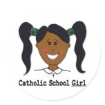 Catholic School Girl~ Ashleigh Round Sticker