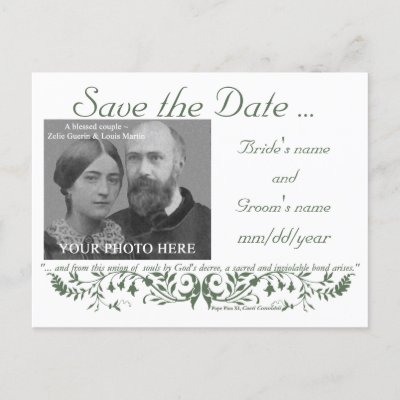 Catholic Wedding Set Save the Date Template CC Postcards by caritas