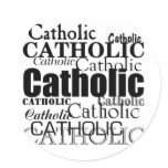 Catholic Word Round Stickers