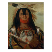 Catlin Native American Art Post Card
