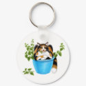 Catnip Chomping Calico Keychain
