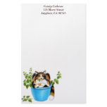 Catnip Crazed Calico Cat Customizable Stationery