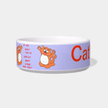 Catnip Warning Pet Bowls Cat Water Bowls