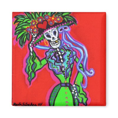 Catrina Corazon Verde Fridge Magnets by tonisanch