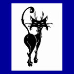 cats009 ARROGANT BLACK CAT WALKING HAUGHTY CARTOON postcards