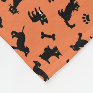 Cats and Dogs Fleece Blanket Custom Color