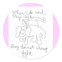 cats and dogs sticker by KatAnnette cats and dogs sticker