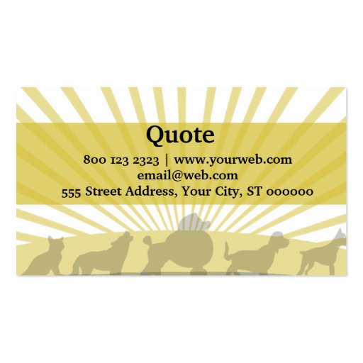 Cats and Dogs Sunshine Party - Pet Care Business Cards (back side)