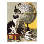 Cats and  Globe Post Card