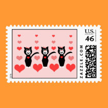 Cats and Hearts Stamp