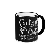 Cats are like potato chips... coffee mugs