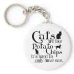 Cats are like potato chips... key chains