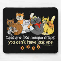 Cats are like potato chips mouse pads