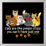 Cats are like potato chips posters