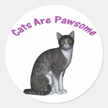 Cats Are Pawsome Stickers