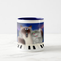 Cats At Piano Mug