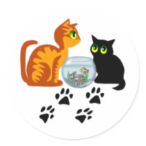 Cats At Play Stickers