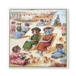 Cats at the Beach by Louis Wain Magnets
