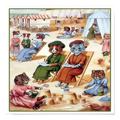 Cats At the Beach by Louis Wain Poster by VintagePets