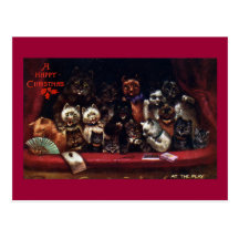 Cats at the Theater for Christmas Post Cards