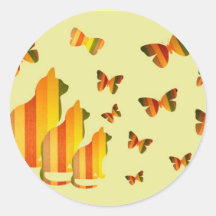 Cats & Butterflies Sticker