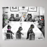 Cats Christmas Catastrophe by Louis Wain Posters