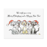 Cats christmas postcard