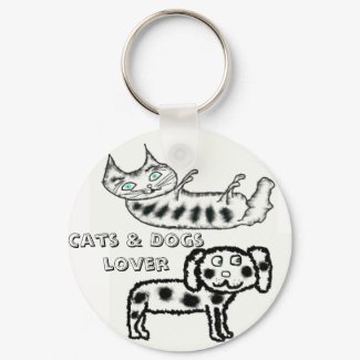 Cats & Dogs lover keychain