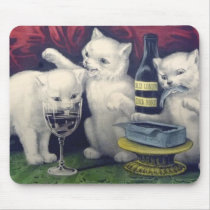 Cats drinking wine mousepads