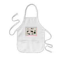 "Cats Eating and Playing" aprons