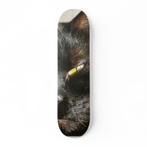 Cats Eyes Furry Whiskers Black Custom Skateboard