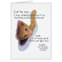 Cats for Nursing Students - I has Sinking Feeling cards