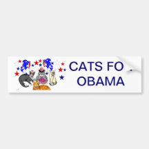 CATS FOR OBAMA BUMPER STICKERS