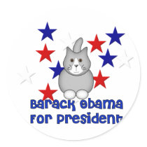 Cats For Obama Round Sticker
