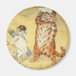 Cats Golfing Artwork by Louis Wain Magnet
