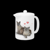 Cats & Hearts teapots